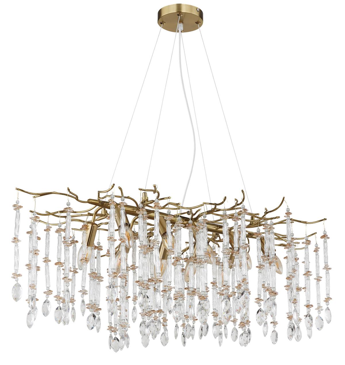 Hängeleuchte Gloria Kristalglas, 100x60x120 cm - Klar/Transparent, Design, Glas/Kunststoff (100/60/120cm) - Globo