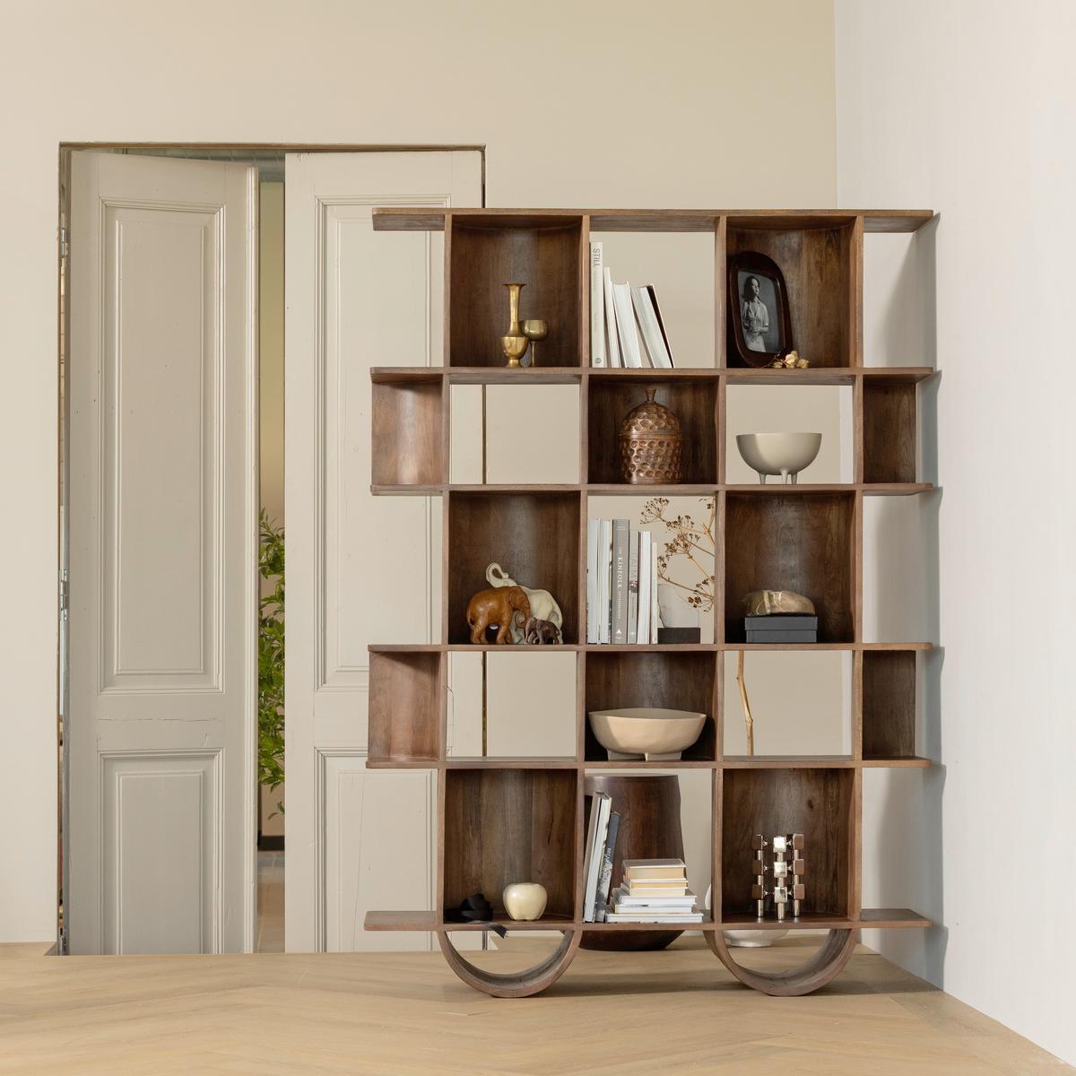 Regal Sinne Dunkelbraun B: 130 cm - Dunkelbraun, Design, Holz (130/180/35cm) - Livetastic