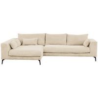 Ecksofa Berlin Cord Creme 172x313 cm - Creme/Schwarz, Design, Textil (172/313cm) - Livetastic