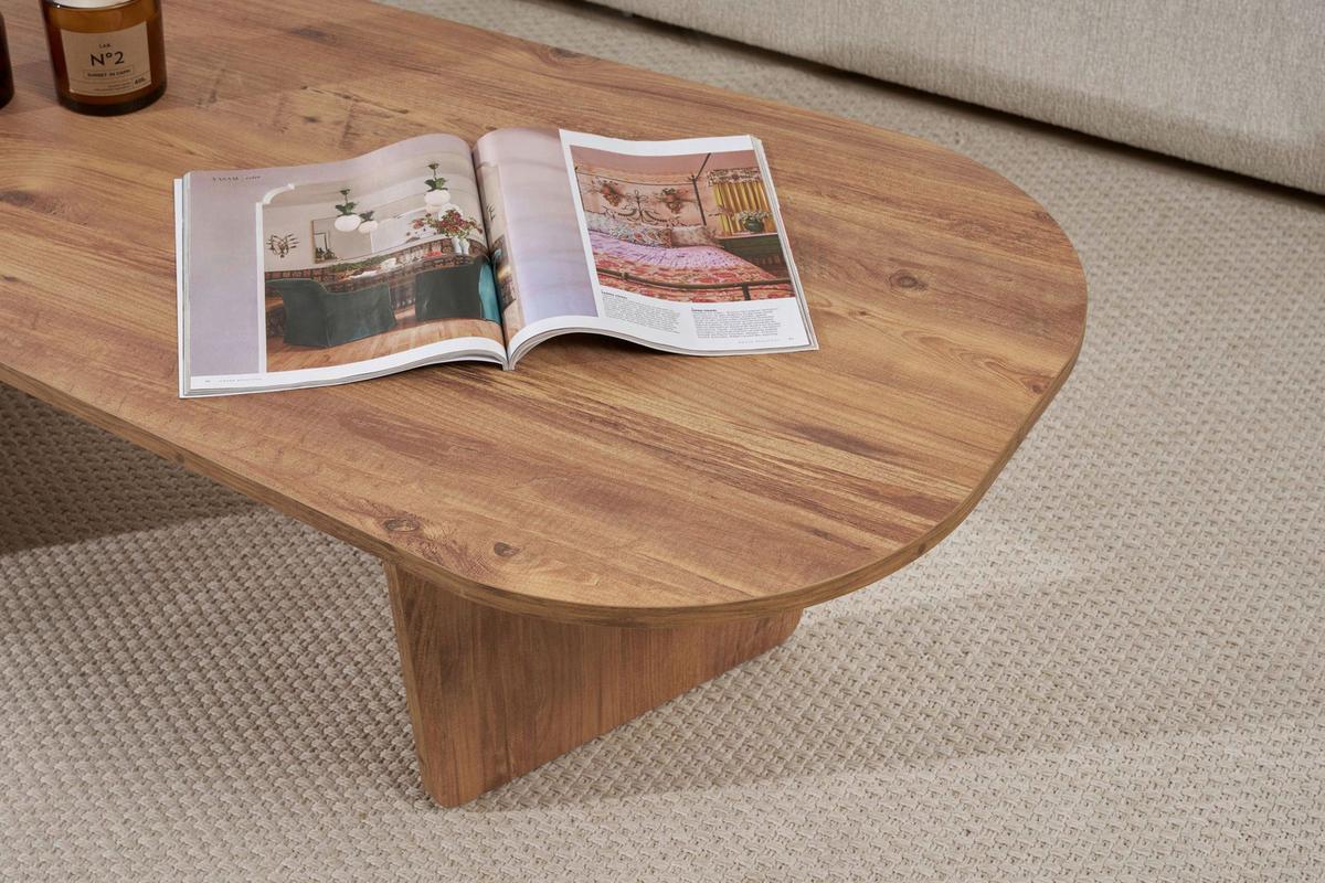 Couchtisch Ovalis Pinienfarben L: 130cm - Pinienfarben, Design, Holzwerkstoff (130/65/40cm) - MID.YOU