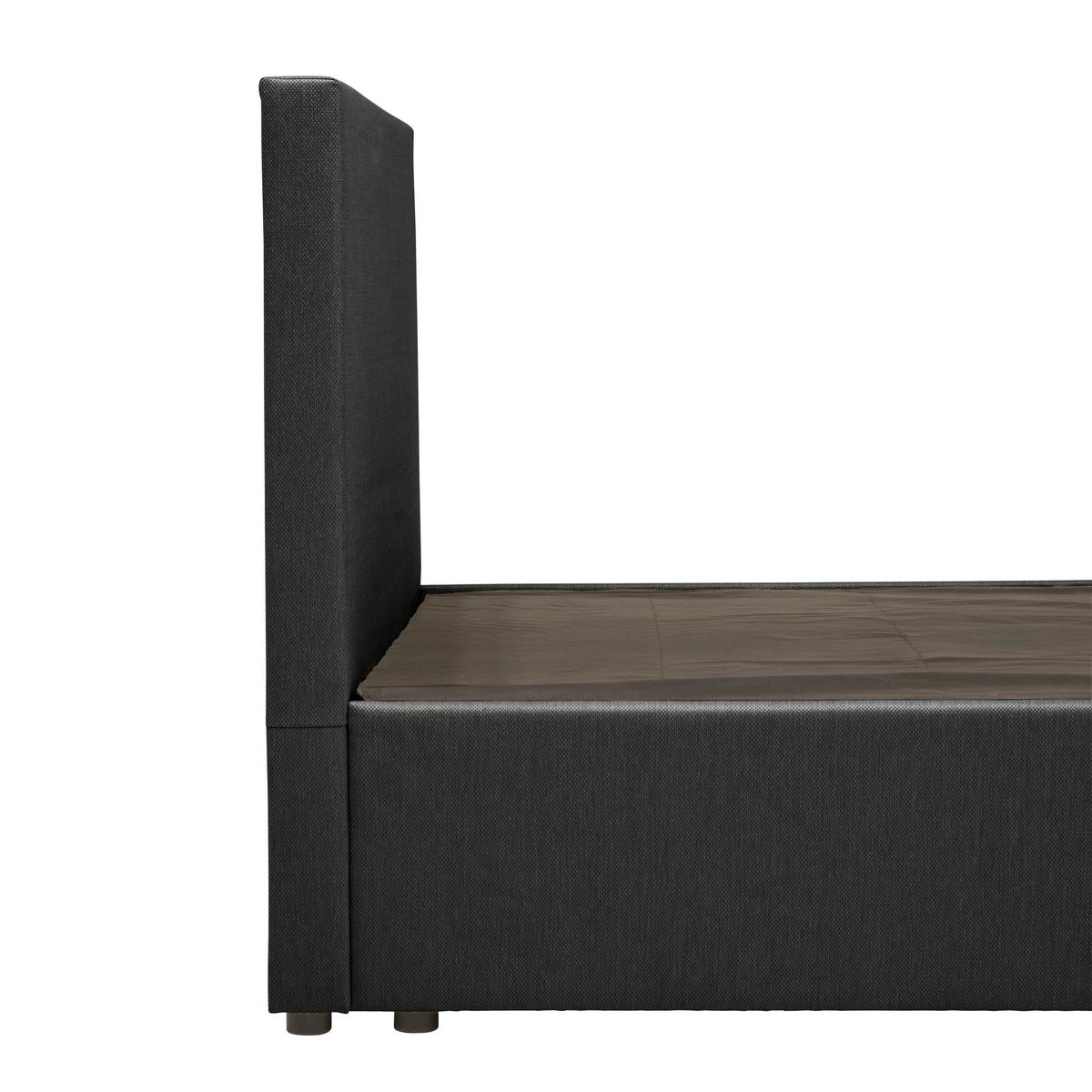 Boxbett Mit Topper 140x200 Carolina - Schwarz/Grau, KONVENTIONELL, Holz/Holzwerkstoff (140/200cm) - P & B