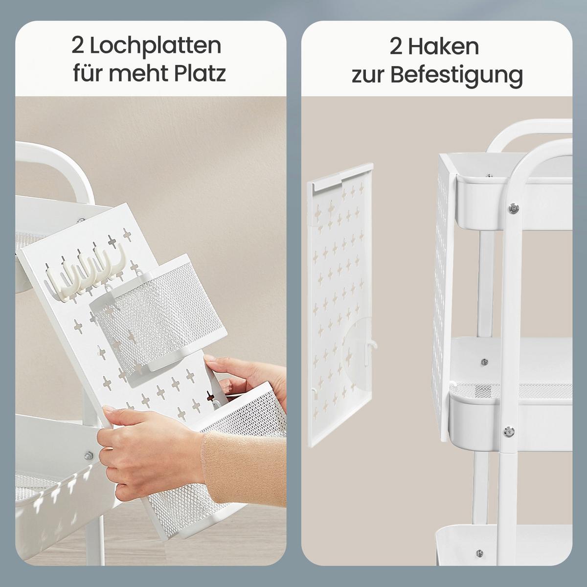 SERVÍROVACÍ VOZÍK BIELA - biela, Trend, kov/plast (43,3/73,9/32,3cm) - Boxxx