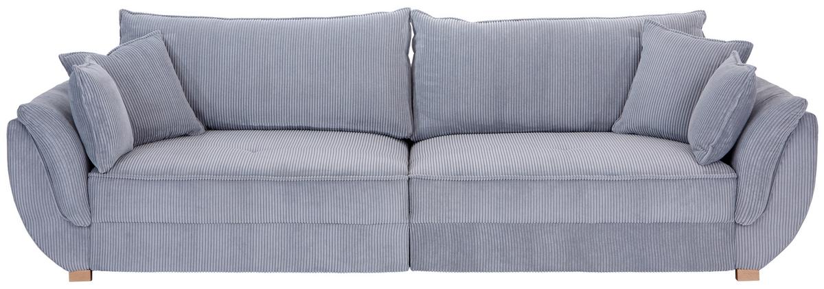 Big Sofa Mit Schlaffunktion Guarda B: 301 Cm Hellgrau - Hellgrau/Naturfarben, MODERN, Textil (301/92/114cm) - Luca Bessoni