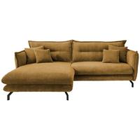 Ecksofa Lava Goldfarben S: 180/255 cm - Goldfarben/Schwarz, MODERN, Textil (180/255cm) - Livetastic