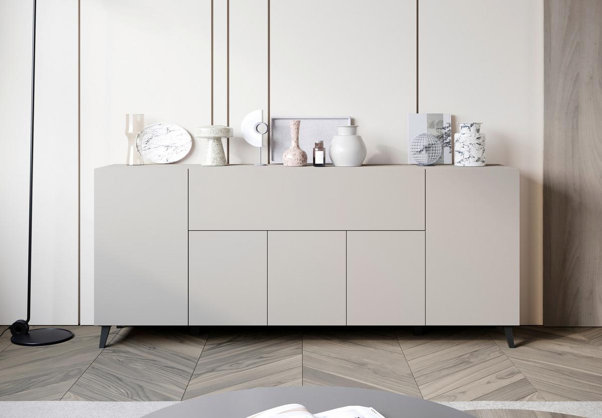 Sideboard Phuket 180 Beige, Kaschmir B: 180 Cm - Kaschmir/Beige, Design, Holzwerkstoff (180/76/37,5cm) - Livetastic