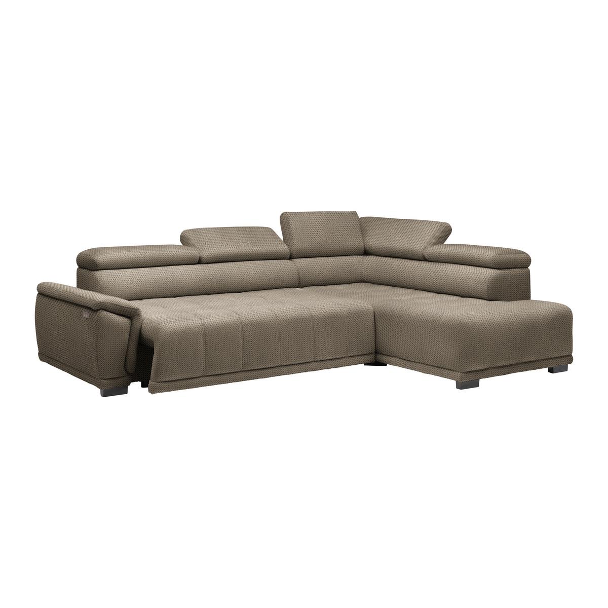 Rohová sedačka GRINALDI, pravá, béžová - čierna/béžová, Modern, textil/plast (283/206cm) - Premium Living