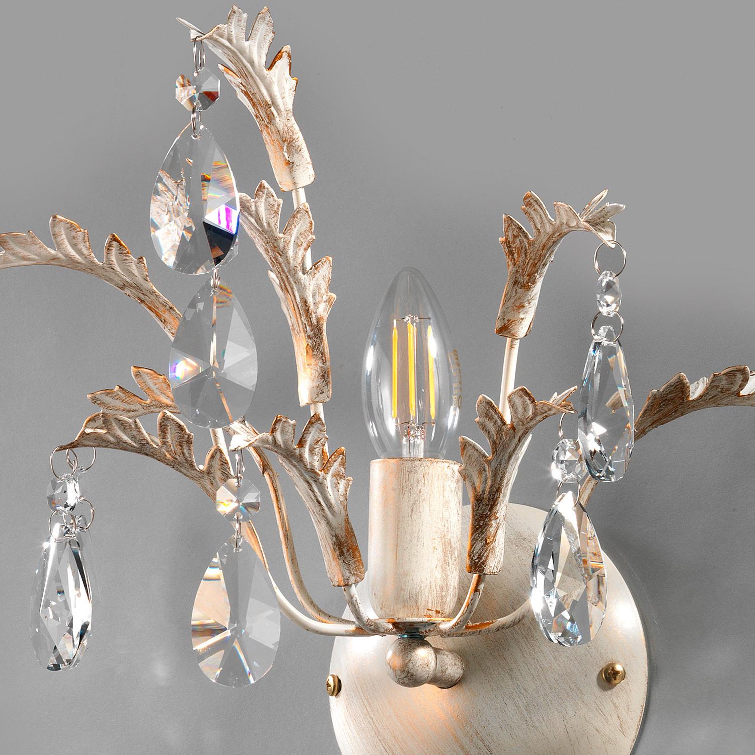 Wandleuchte 4864/Ap - Weiß, KONVENTIONELL, Glas/Metall (30/25cm)