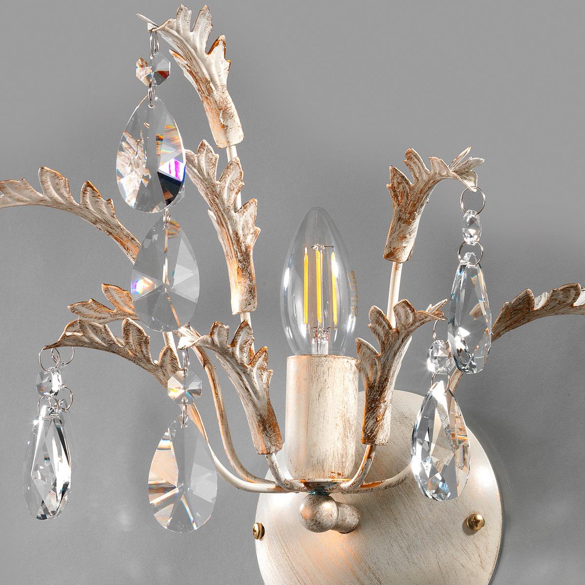 Wandleuchte 4864/Ap - Weiß, KONVENTIONELL, Glas/Metall (30/25cm)