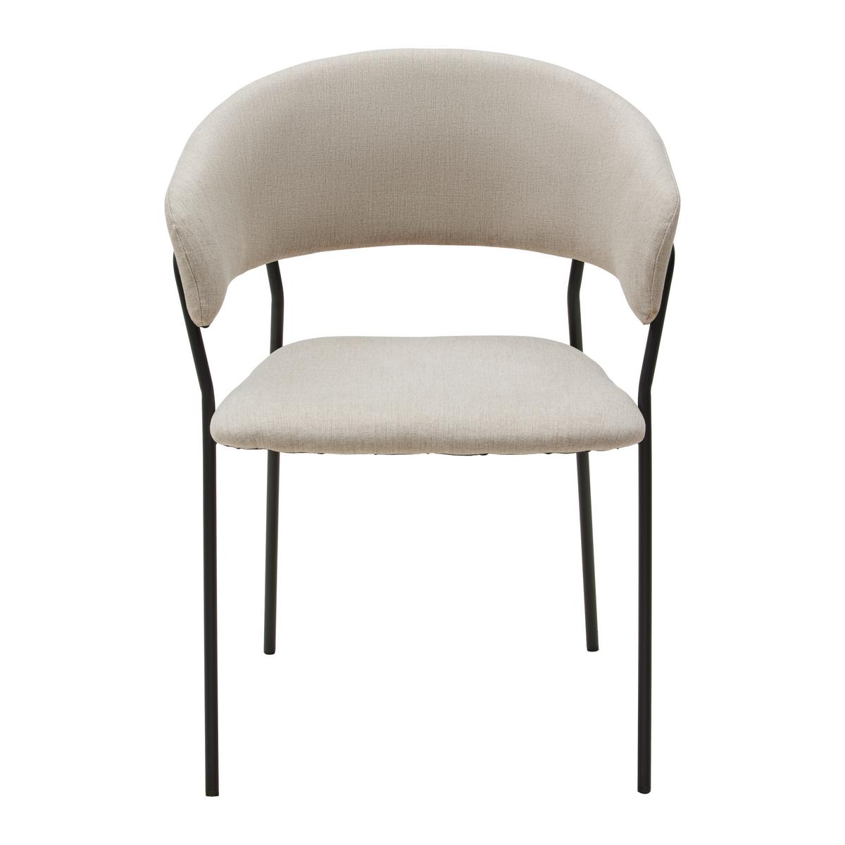 STOLIČKA S PODRÚČKAMI ALICE -TOP- - čierna/béžová, Design, kov/drevo (53/80/59cm) - Mömax