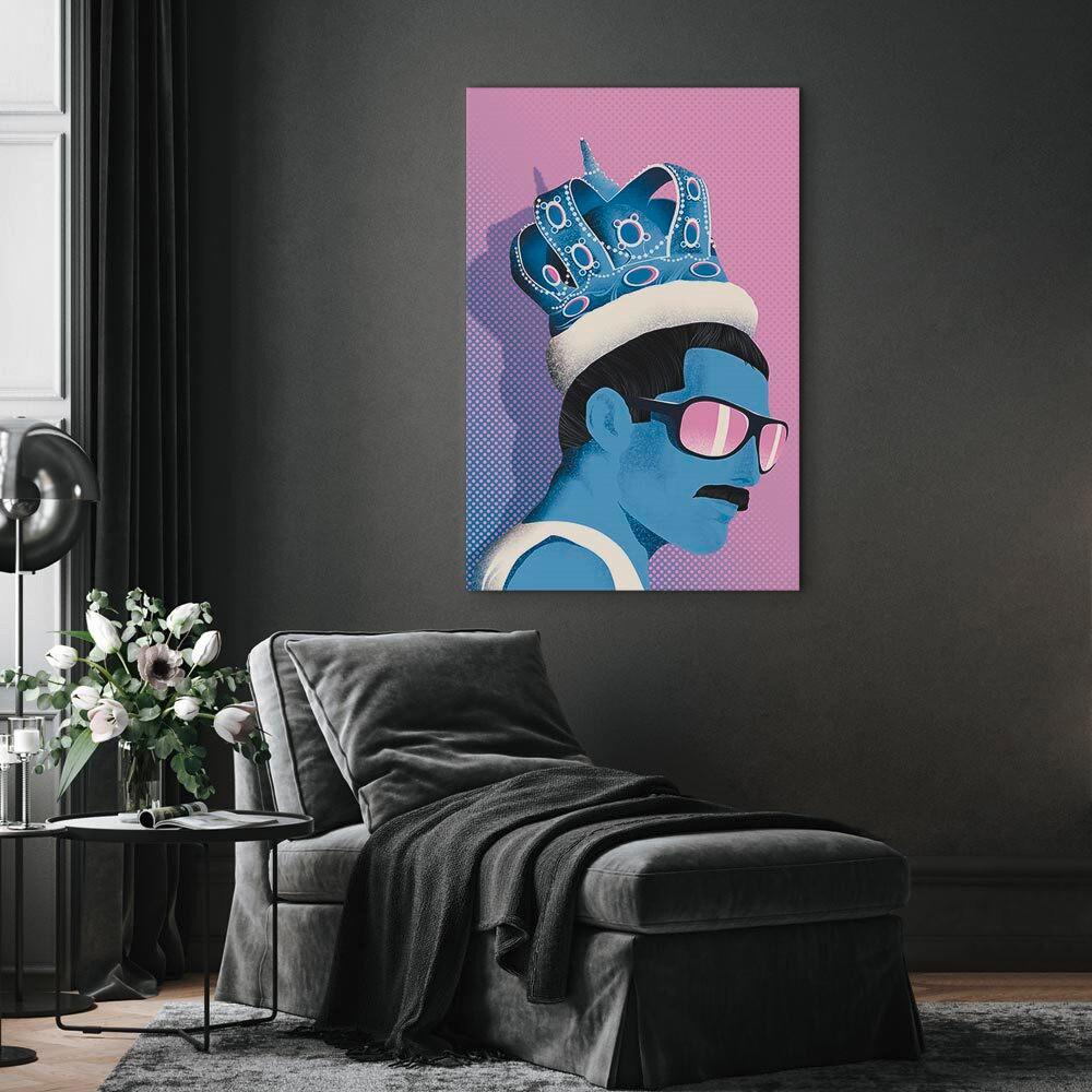 Leinwandbild Freddie Pink Hellblau B: 40 cm - Pink/Hellblau, Basics, Holzwerkstoff/Textil (40/60/1.2cm) - artgeist