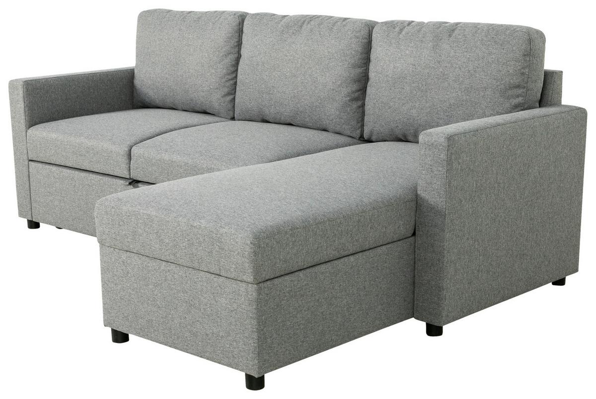 Ecksofa Rosi - Schwarz/Grau, Basics, Textil (215/145cm) - P & B