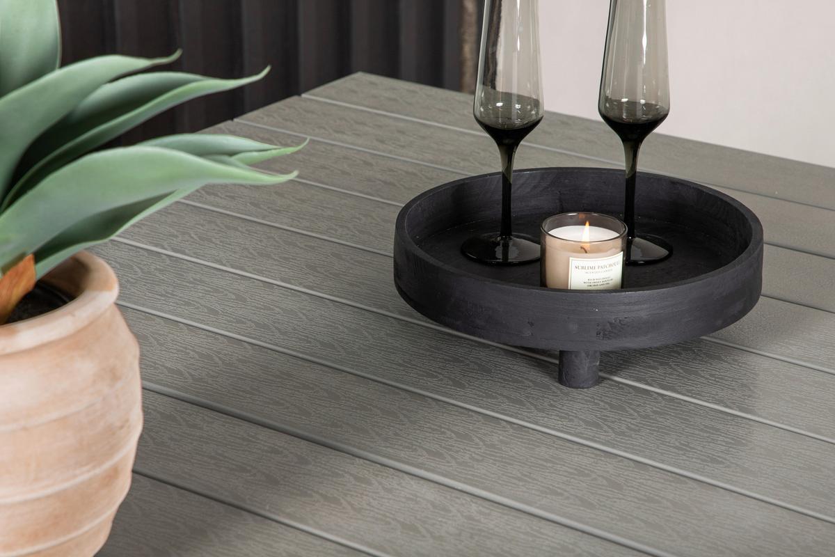 Gartentisch Levels - Weiß/Grau, KONVENTIONELL, Metall (160/100/75cm) - Gardenson