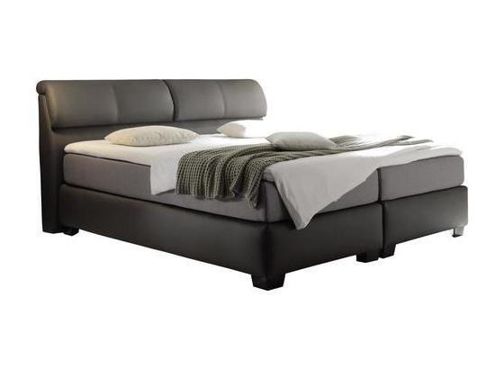 Boxspringbett im Lederlook 180x200cm Vermont, Dunkelgrau - Dunkelgrau/Schwarz, KONVENTIONELL, Holz/Holzwerkstoff (180/200cm) - Carryhome Boxspringbett im Lederlook 180x200cm Vermont, Dunkelgrau - Dunkelgrau/Schwarz, KONVENTIONELL, Holz/Holzwerkstoff (180/200cm) - Carryhome