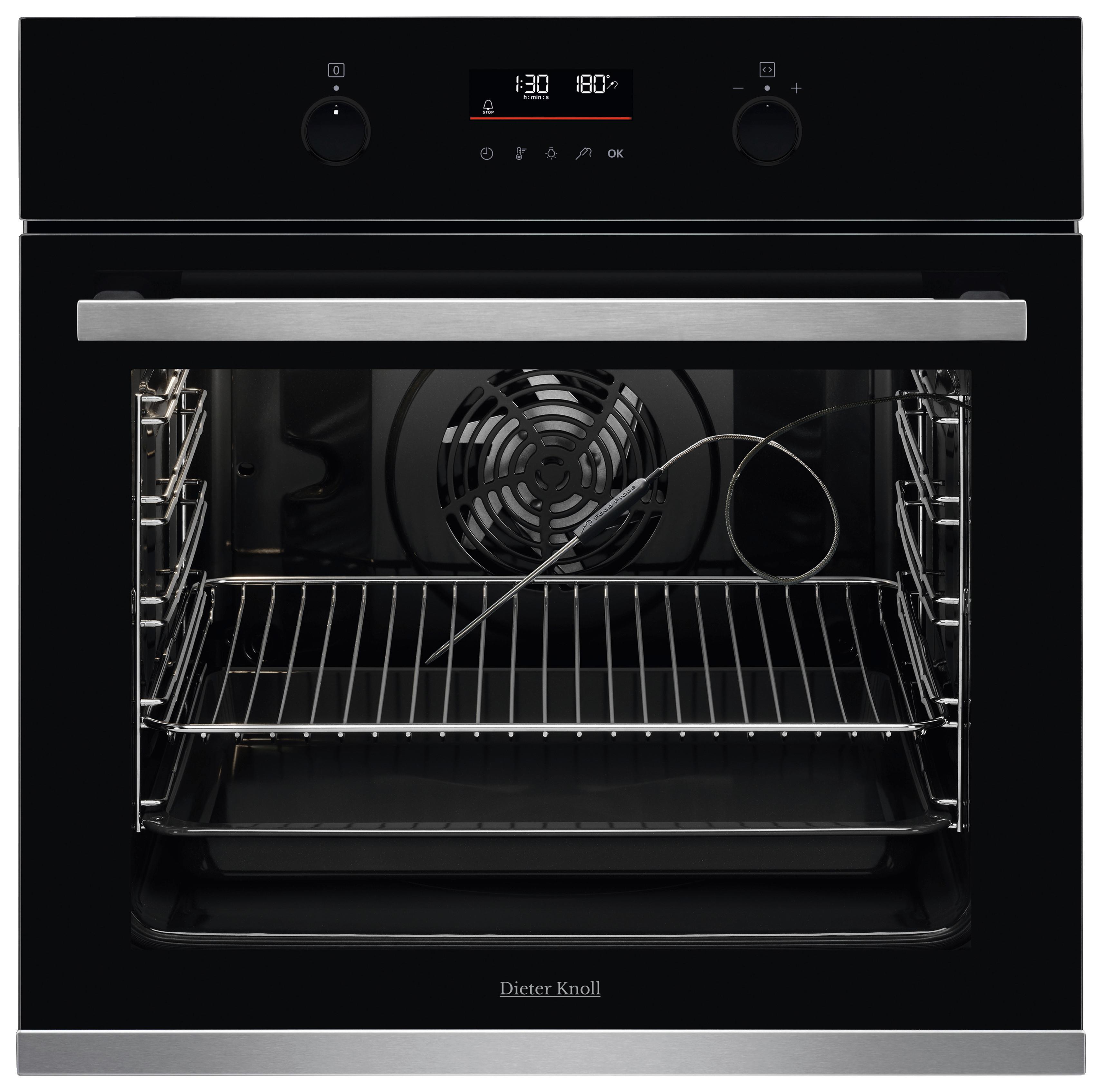 Vstavaná rúra Dieter Knoll s parnou funkciou - čierna/farba ušľachtilej ocele, Basics, kov/sklo (59,4cm) - Dieter Knoll