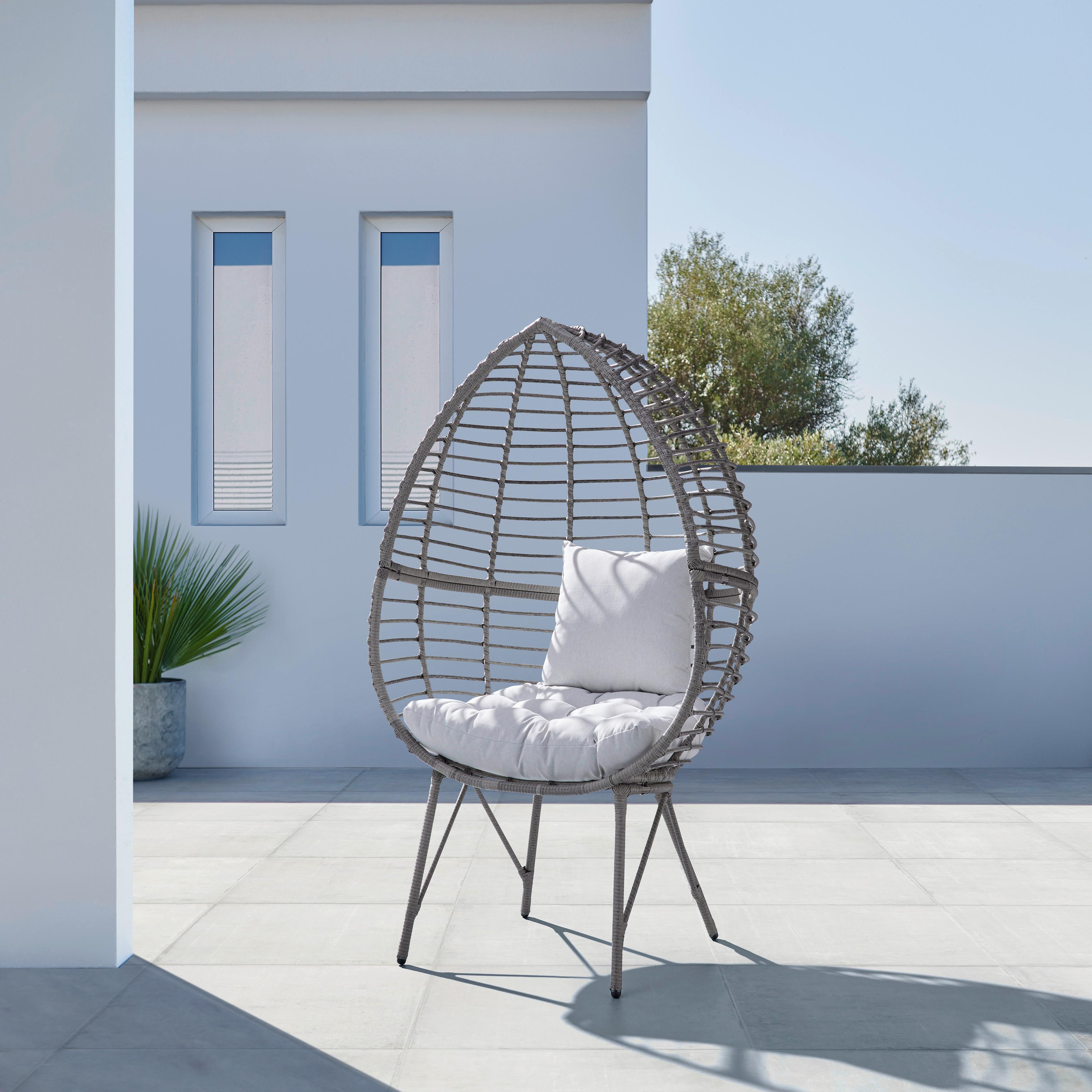 Kreslo MIA - sivá, Modern, kov/textil (91/153/65cm) - Bessagi Garden