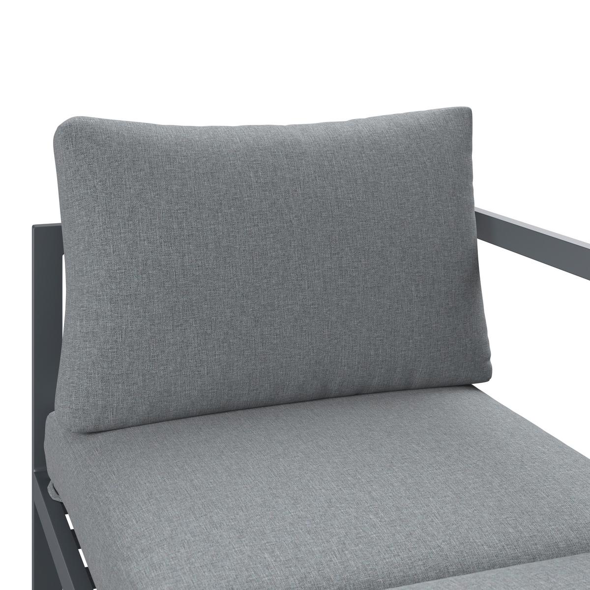 Loungegarnitur Basel - Dunkelgrau/Naturfarben, MODERN, Kunststoff/Textil - Beldano