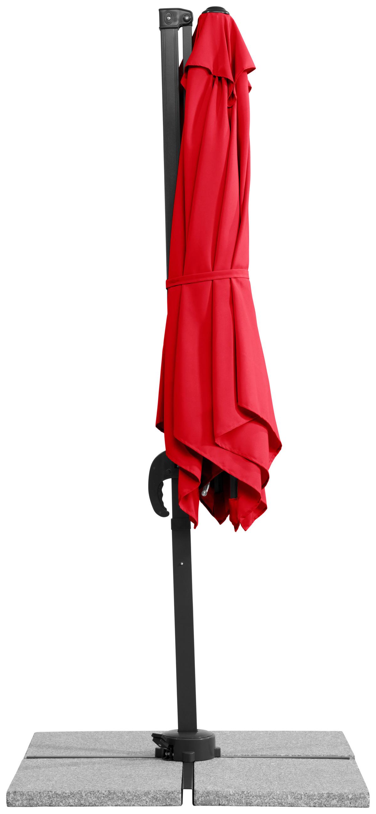 Ampelschirm Rhodos Junior BxHxT: 300x239x230 cm Rot - Anthrazit/Rot, Basics, Textil/Metall (300/239/230cm) - Schneider