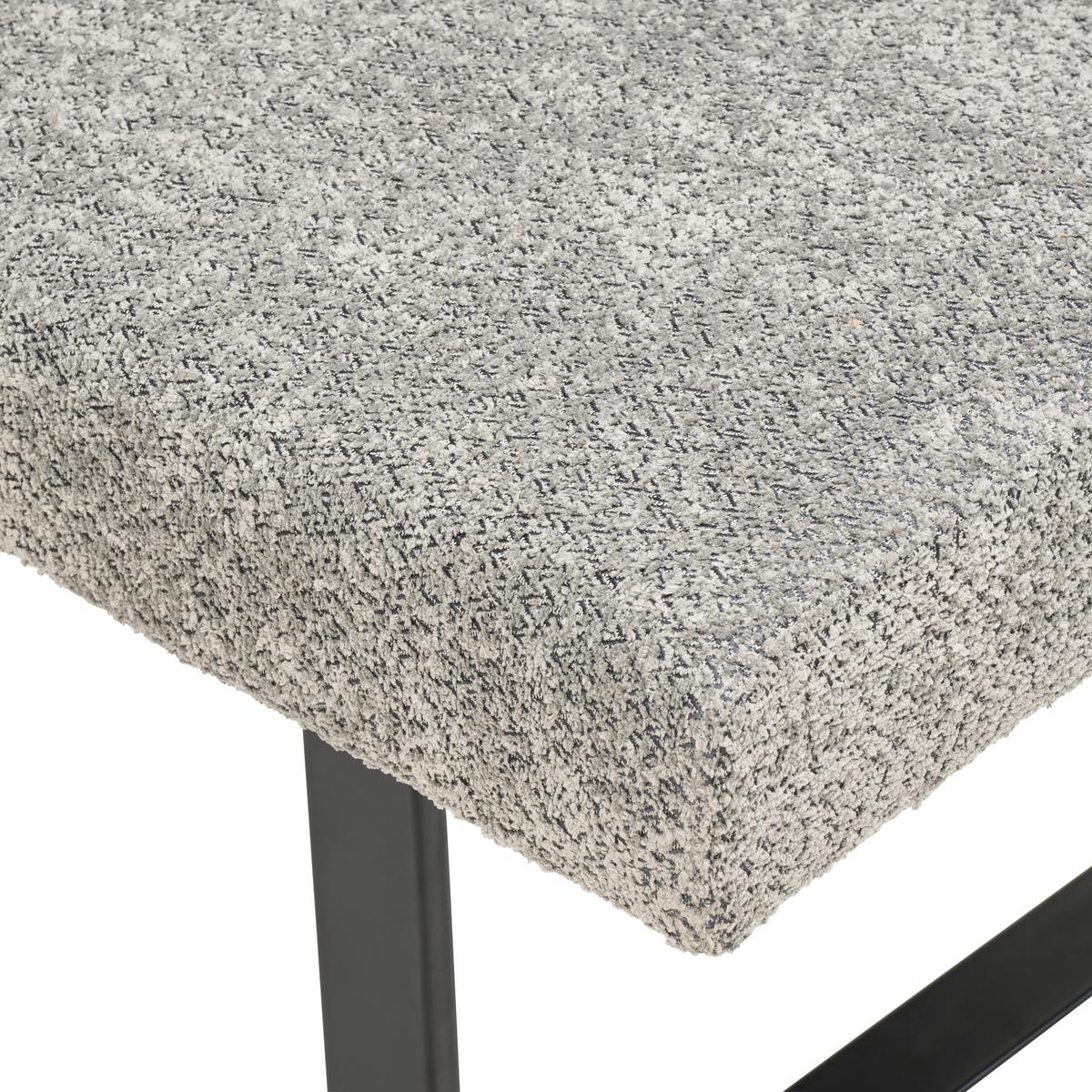 Eckbank Terri Grau, Ca. 132x163cm - Schwarz/Grau, KONVENTIONELL, Textil/Metall (130/160cm) - MID.YOU