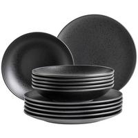 Tafelservice Essential Schwarz, 12-Teilig - Schwarz, Trend, Keramik - Mäser
