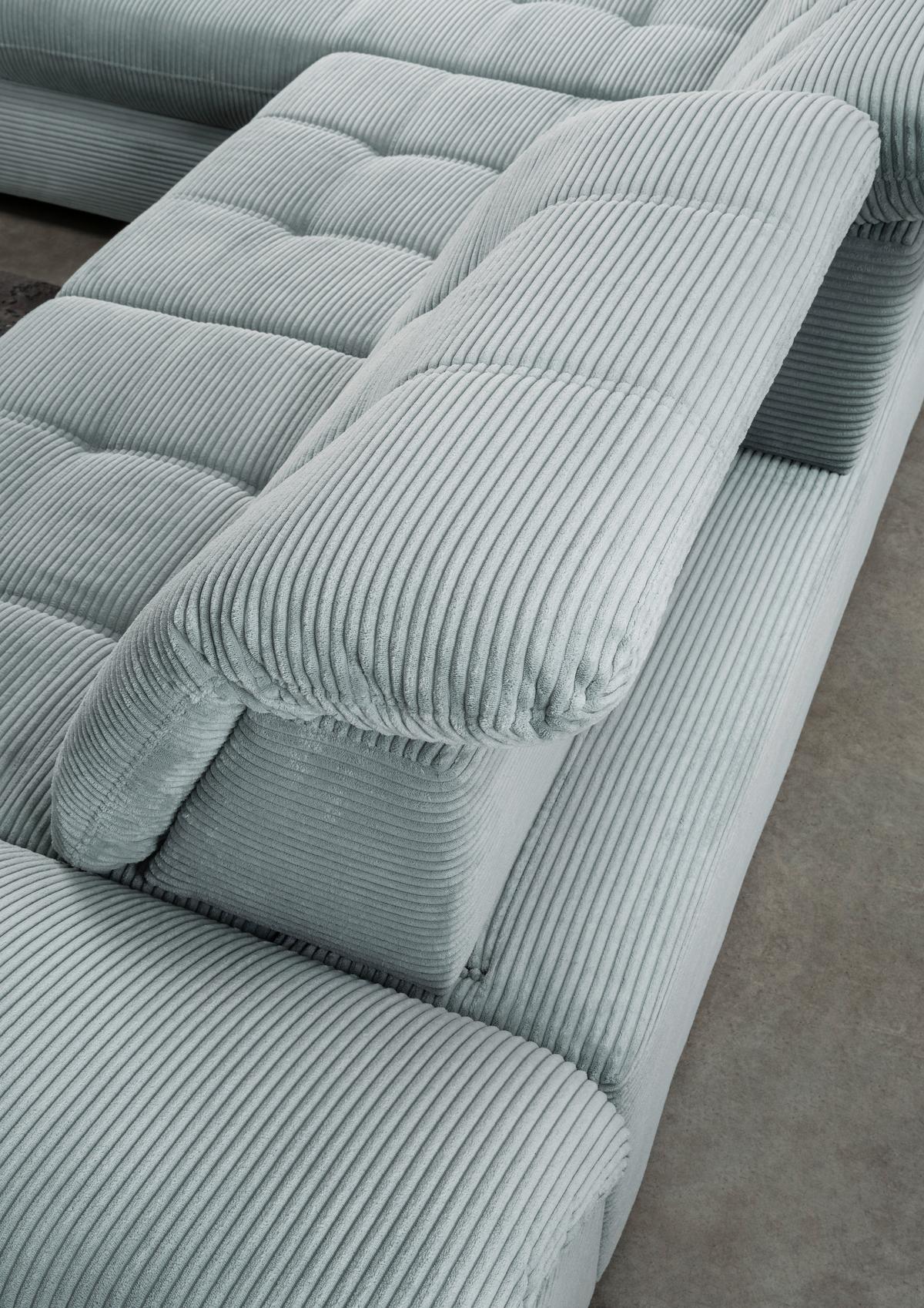 Eckschlafsofa Delphino Hellblau S: 189x273 cm - Schwarz/Hellblau, MODERN, Textil (189/273cm) - Livetastic