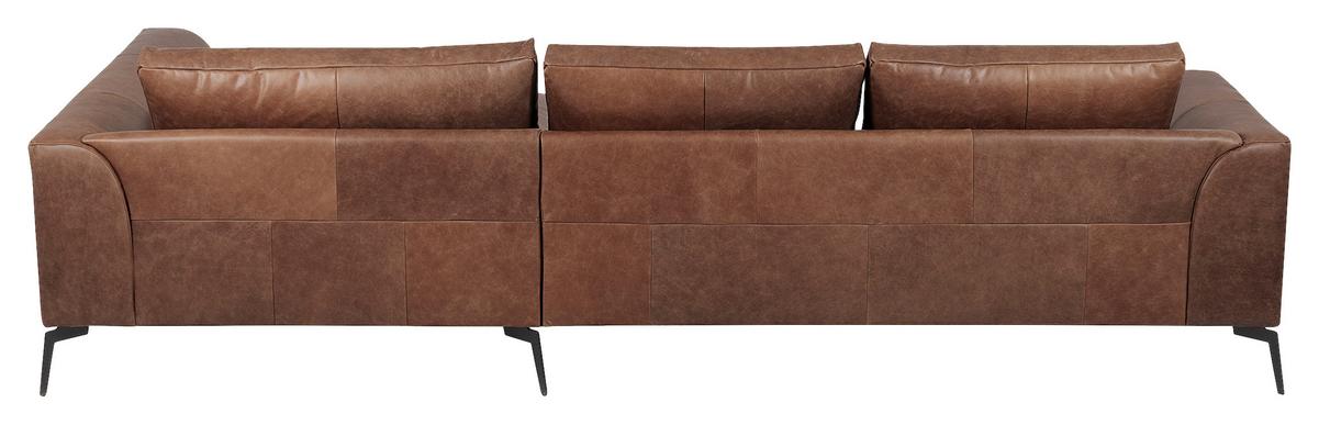 Ecksofa Berlin Braun S: 313 Cm - Schwarz/Braun, Design, Leder (313/172cm) - Livetastic