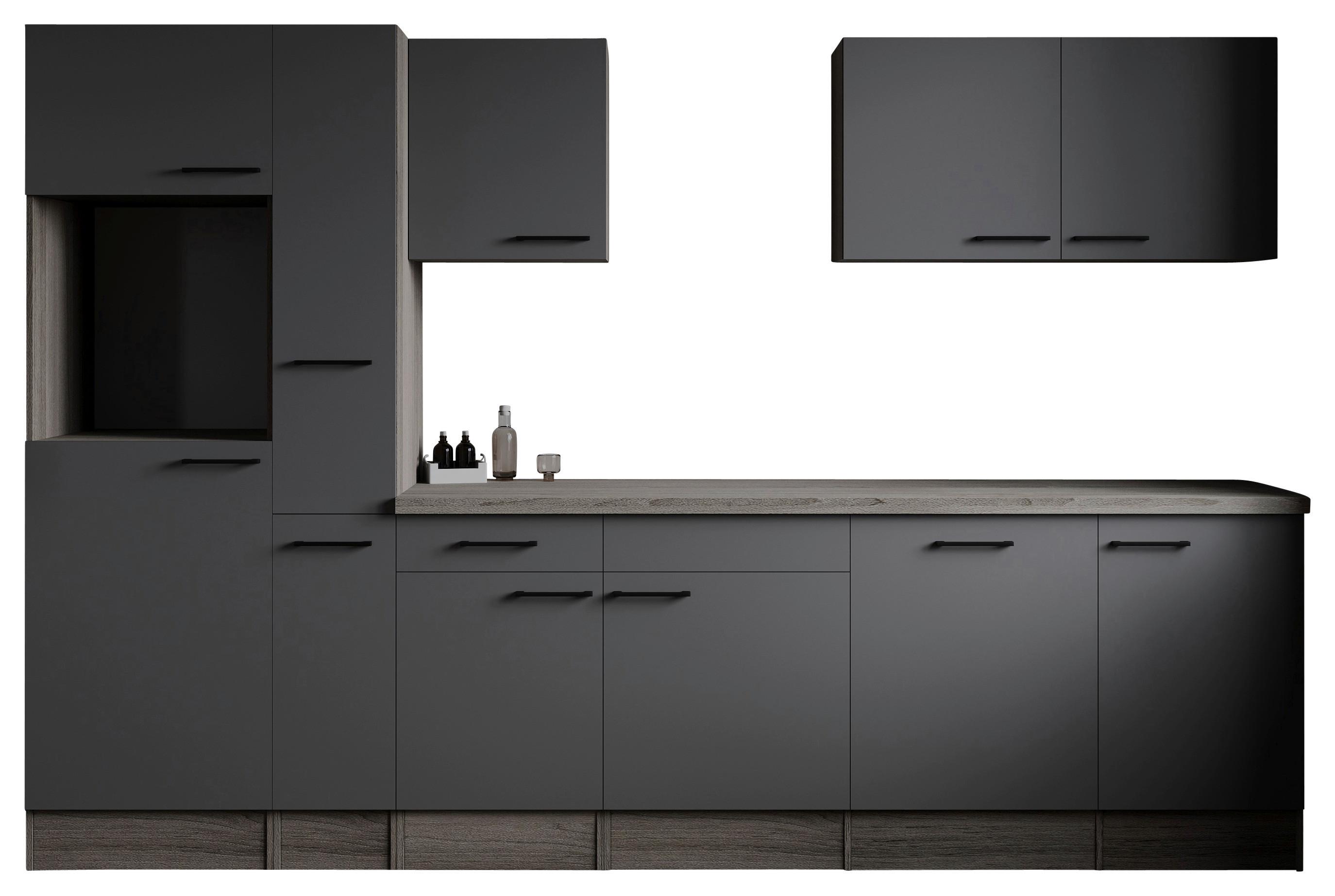 Küchenleerblock Oliver Grau, Eiche Dekor B: 310 Cm - Eichefarben/Grau, Design, Holzwerkstoff (310cm) - Respekta