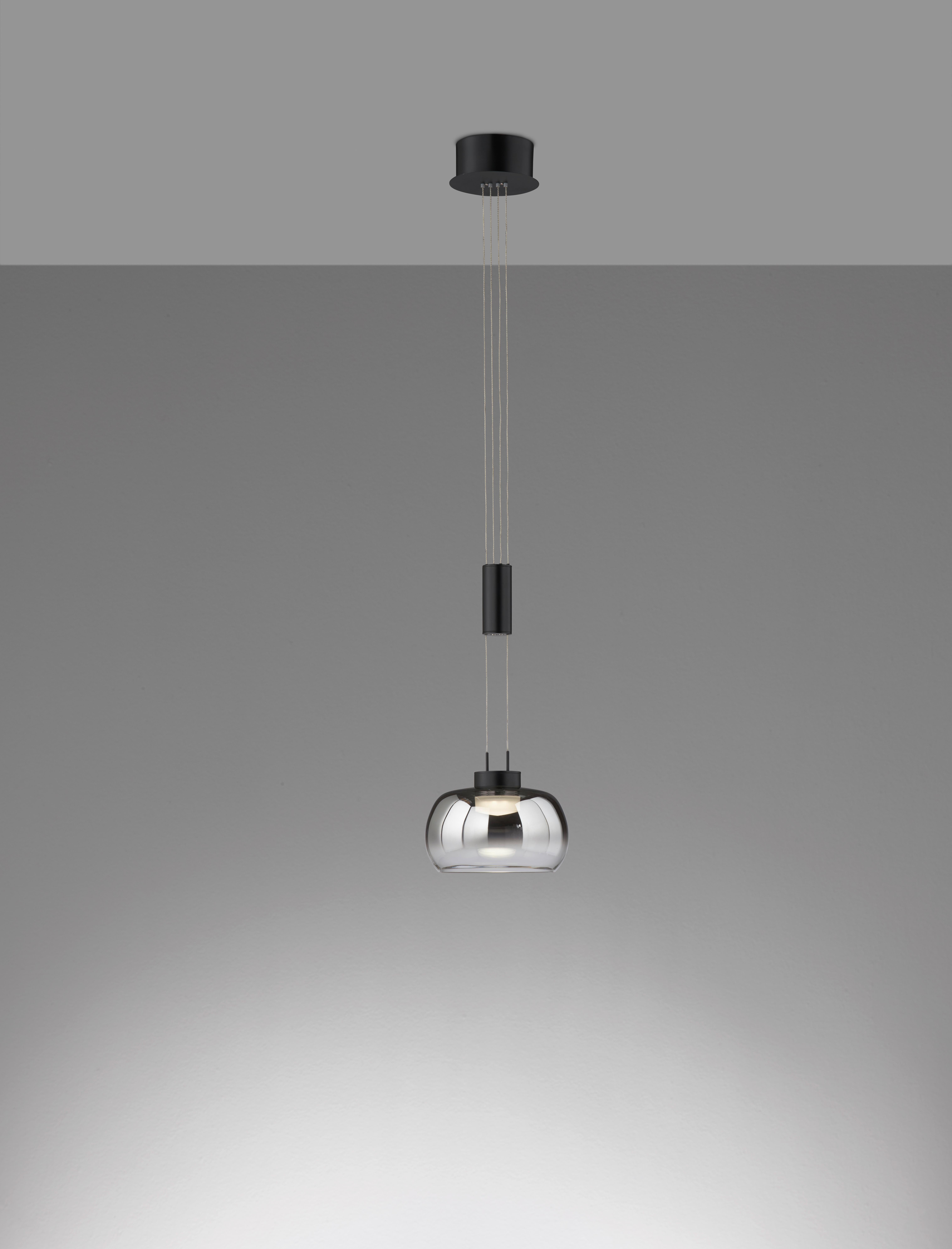 LED-Pendelleuchte 60986 Arosa - Schwarz, Design, Glas/Metall (22cm) - Fischer & Honsel