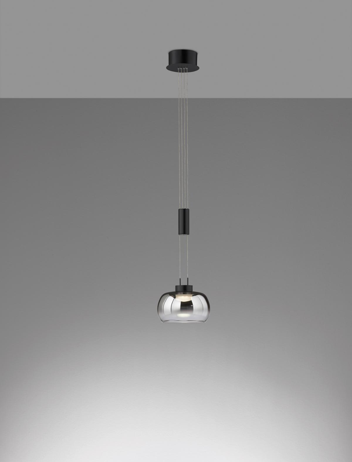 LED-Pendelleuchte 60986 Arosa - Schwarz, Design, Glas/Metall (22cm) - Fischer & Honsel