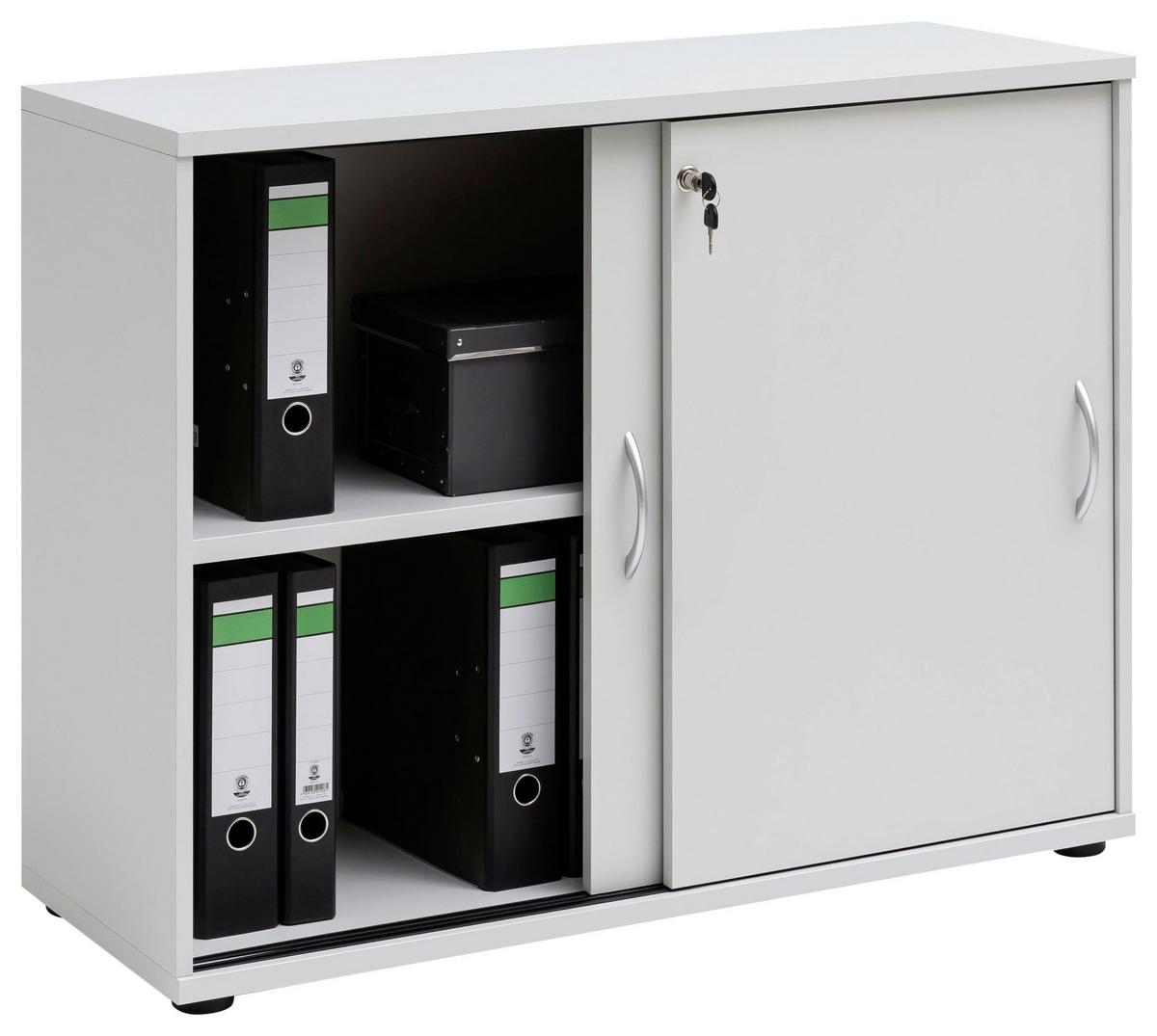 Aktenschrank Versperrbar Serie 4000 Lichtgrau B 100 Cm - Hellgrau, Basics, Holzwerkstoff (100/77,4/39,5cm) - MID.YOU