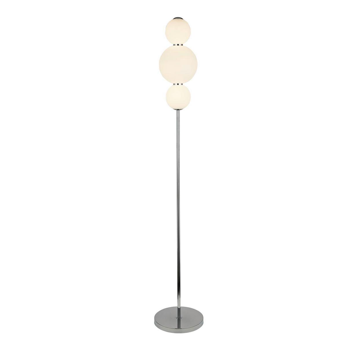 Led-stehleuchte Eu51021-3cc - Chromfarben/Weiß, Basics, Glas/Metall (25/151cm)