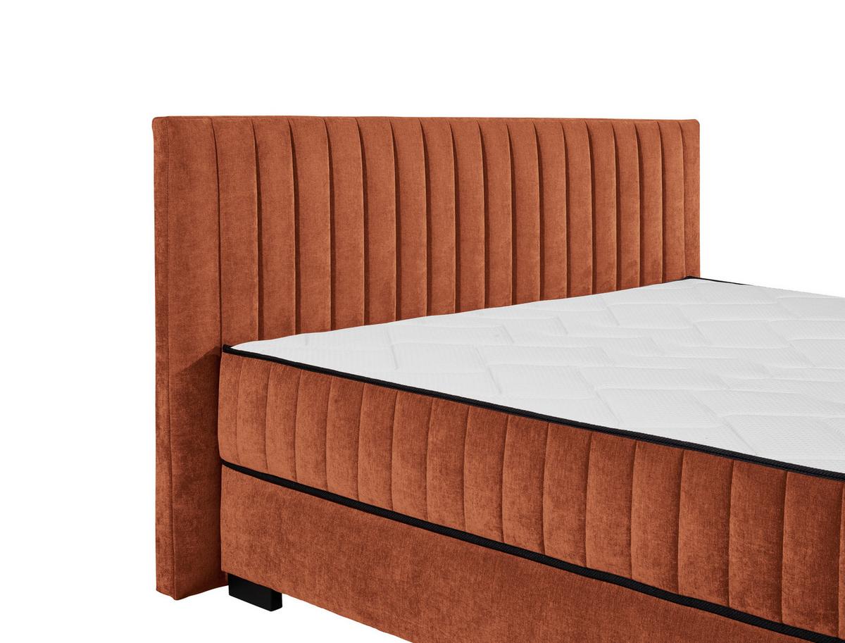 Boxbett Nagol C - Cognac/Schwarz, MODERN, Holzwerkstoff/Textil (180/200cm) - MID.YOU