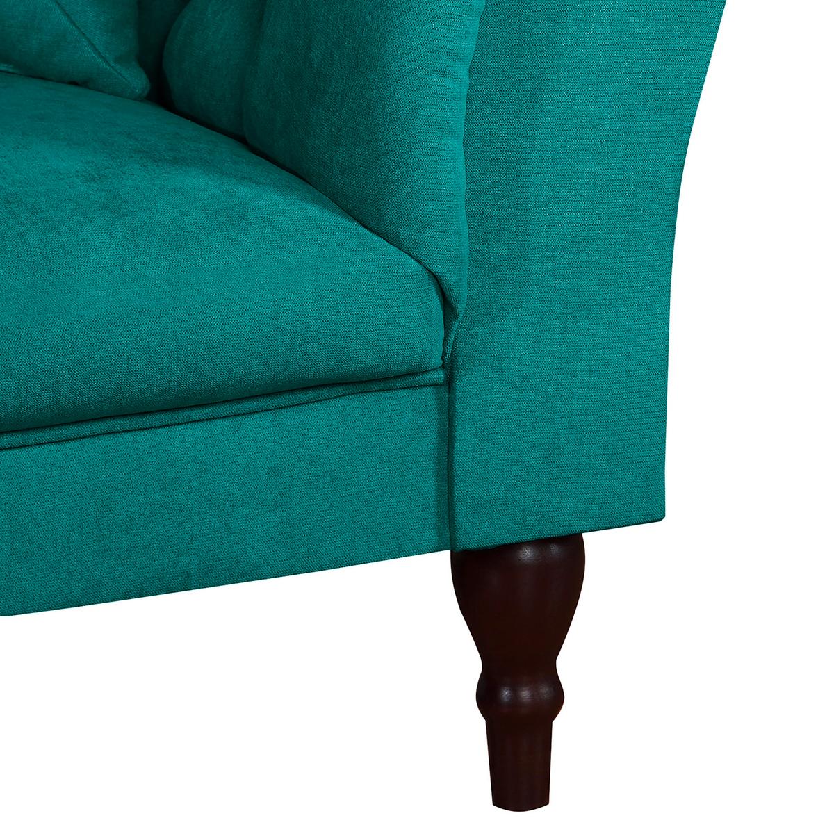 3-Sitzer-Sofa Preston Türkis B: 232 cm - Türkis/Braun, Design, Textil (232/79/97cm) - Livetastic