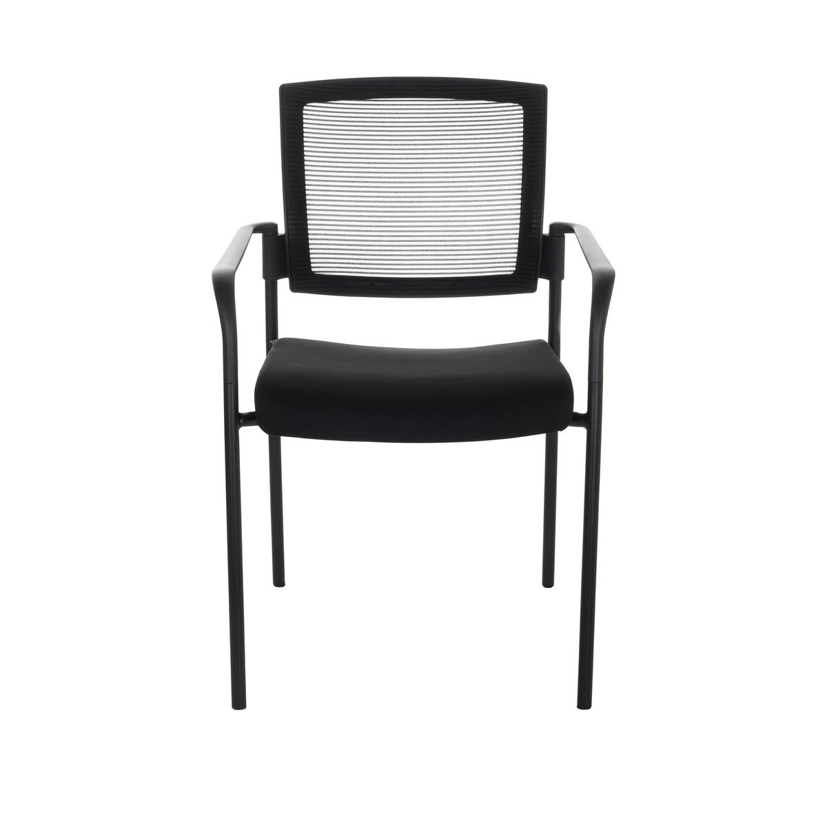 Besucherstuhl Meet Gepolstert Schwarz Bis 110 Kg - Schwarz, Basics, Kunststoff/Textil (51/126/61cm) - MID.YOU