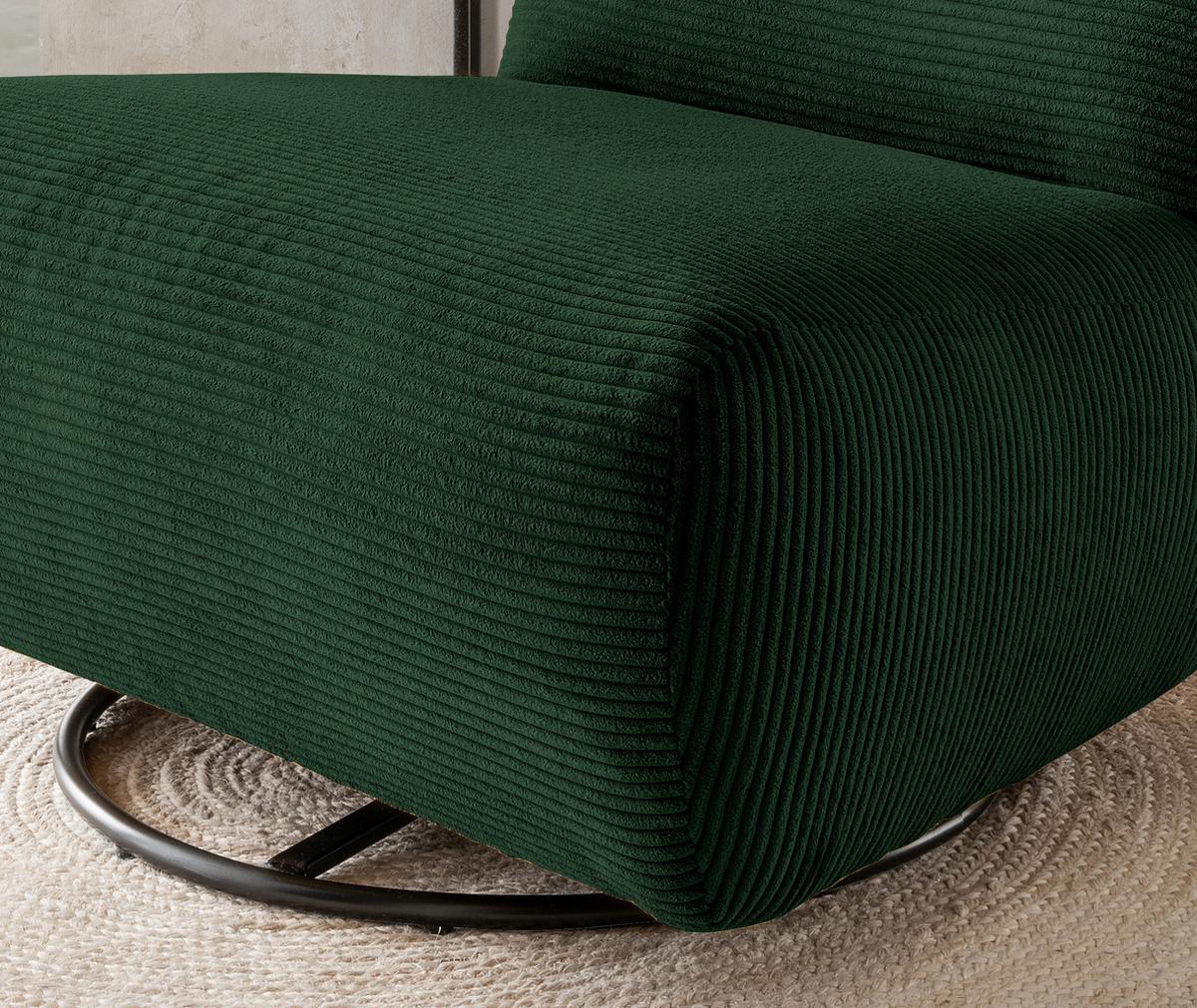 Xxl-sessel Cremallo Grün 360° Drehbar, B: 95 Cm - Schwarz/Grün, Trend, Textil (95/77/94cm) - Livetastic