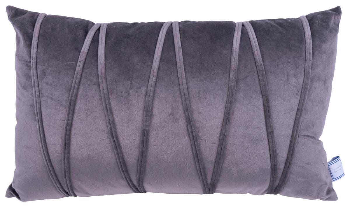 Zierkissen Paulina 30/45x50/45 cm Polyester Graphitfarben - Graphitfarben, KONVENTIONELL, Textil (30x45/50x45cm)