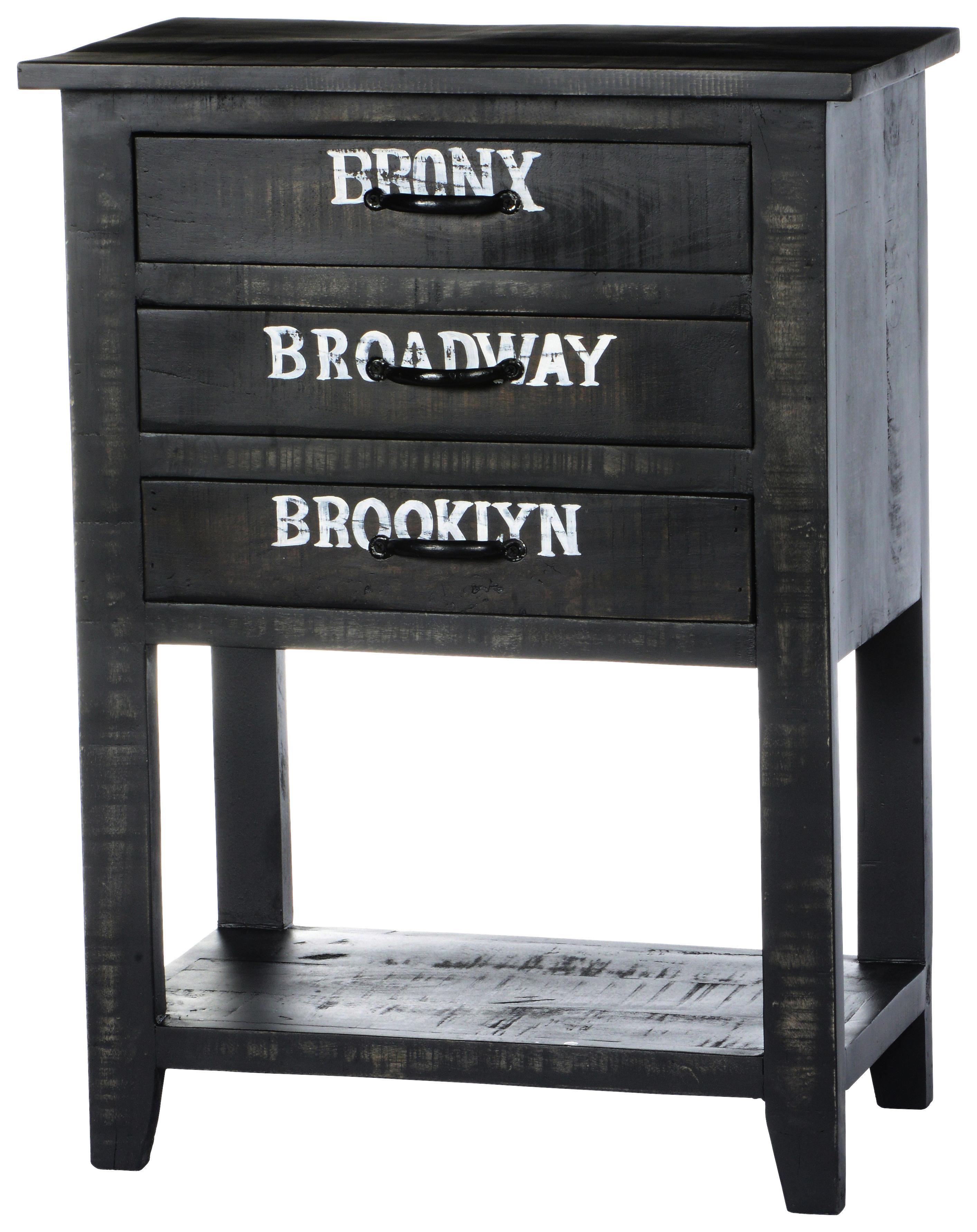 Beistelltisch Palma B: 60 cm Mangoholz - Schwarz/Braun, Basics, Holz (60/80/34cm)