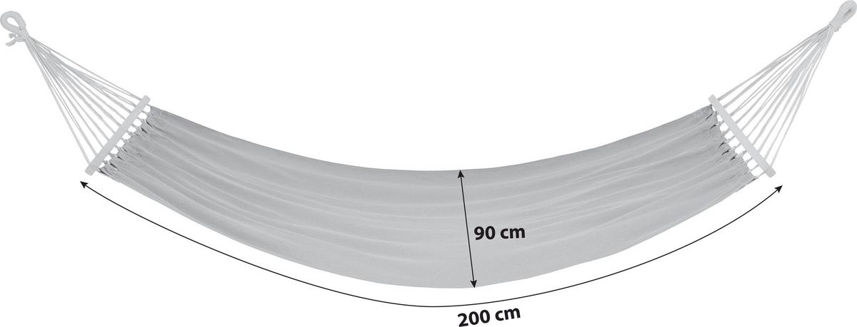 Hängematte Java - Grau, KONVENTIONELL, Holz/Textil (90/200cm) - Ondega
