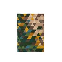 Wollteppich Wollteppich Grün/Multi B:170cm - Multicolor/Grün, Basics, Textil (170/120cm)
