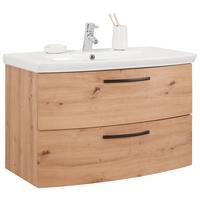 Skrinka s umývadlom FLORENZ -EXKLUSIV- - čierna/biela, Modern, kov/kompozitné drevo (90cm) - Mömax