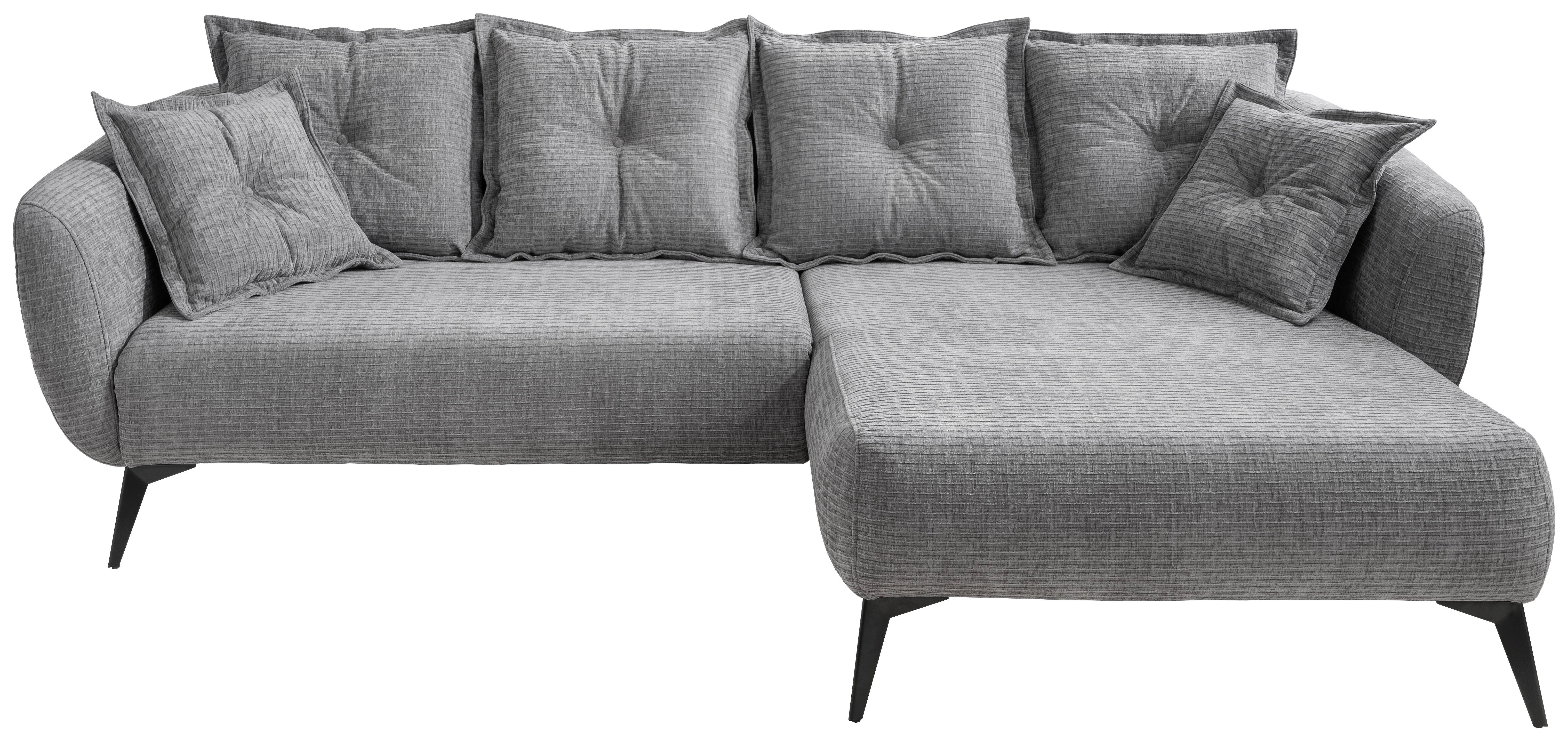 Ecksofa Baggio Grau S: 277x162 cm - Schwarz/Grau, MODERN, Textil (277/162cm) - Livetastic