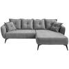 Ecksofa Baggio Grau S: 277x162 cm - Schwarz/Grau, MODERN, Textil (277/162cm) - Livetastic