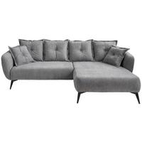 Ecksofa Baggio Grau S: 277x162 cm - Schwarz/Grau, MODERN, Textil (277/162cm) - Livetastic