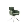 Armlehnstuhl Quebec Chenille Olive 360° Drehbar - Edelstahlfarben/Olivgrün, KONVENTIONELL, Textil/Metall (60/92/64cm)