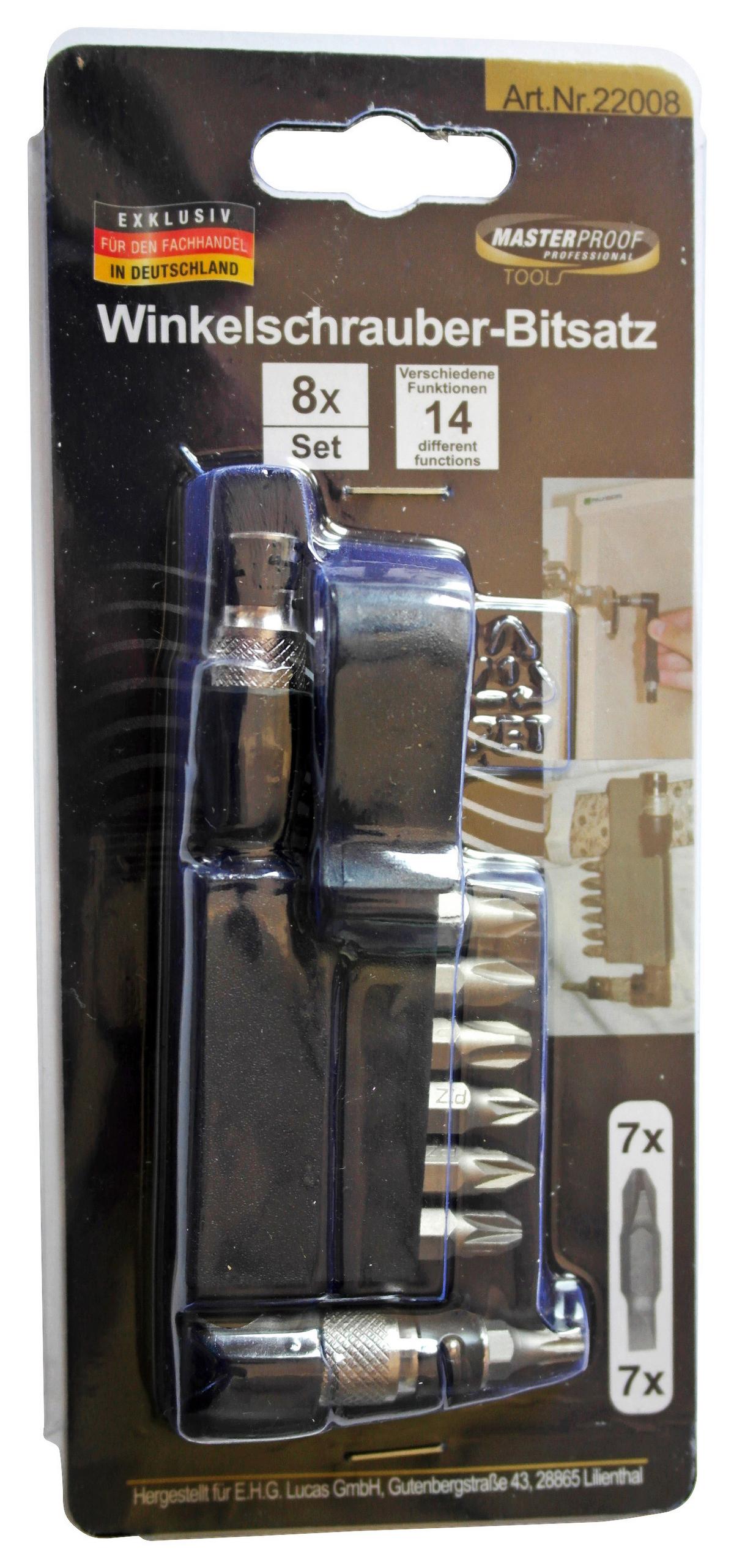 Winkelschrauber-bitsatz 8--Teilig. Aus Stahl - KONVENTIONELL, Metall