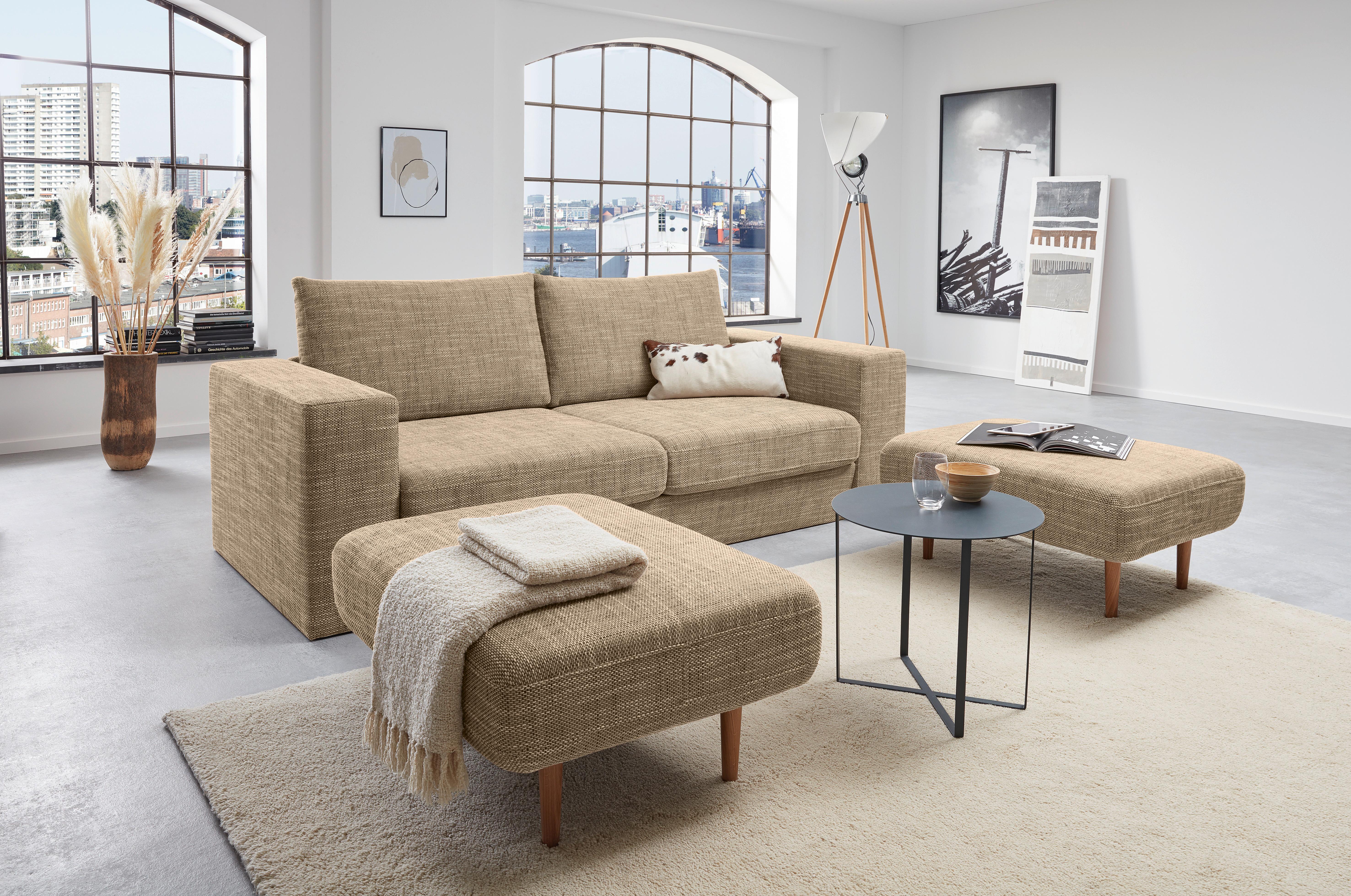 2,5-sitzer Looks V-1 - Eichefarben/Beige, Design, Textil (192/96/107cm) - LOOKS by W.Joop