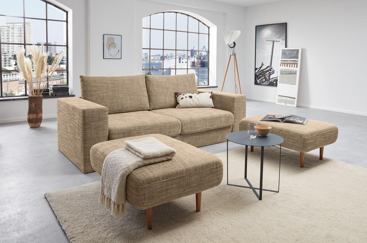 3-sitzer-sofa Looks V-1 - Eichefarben/Beige, Design, Textil (212/96/107cm) - LOOKS by W.Joop