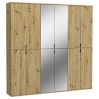 Garderobenschrank Projekt X Eiche Artisan B: 183 Cm - KONVENTIONELL, Glas/Holzwerkstoff (183/193/34cm) - MID.YOU