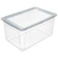 Aufbewahrungsbox Mit Deckel 43 L - Transparent, Basics, Kunststoff (59/39/27cm) - Homezone