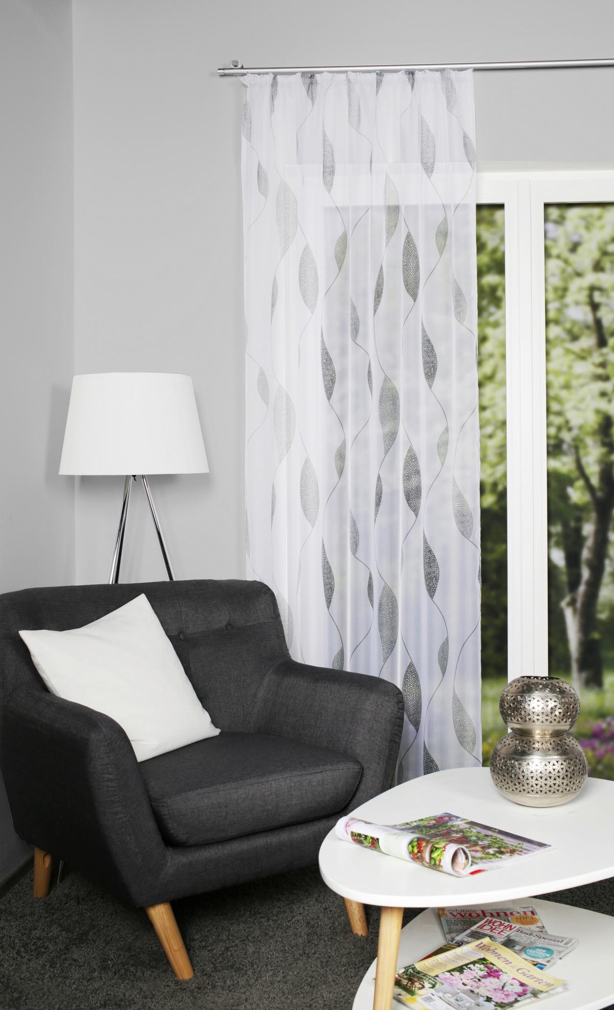HOTOVÝ ZÁVES PAOLO - sivohnedá/sivá, Konventionell, textil (140/145cm) - Schmidt W. Gmbh