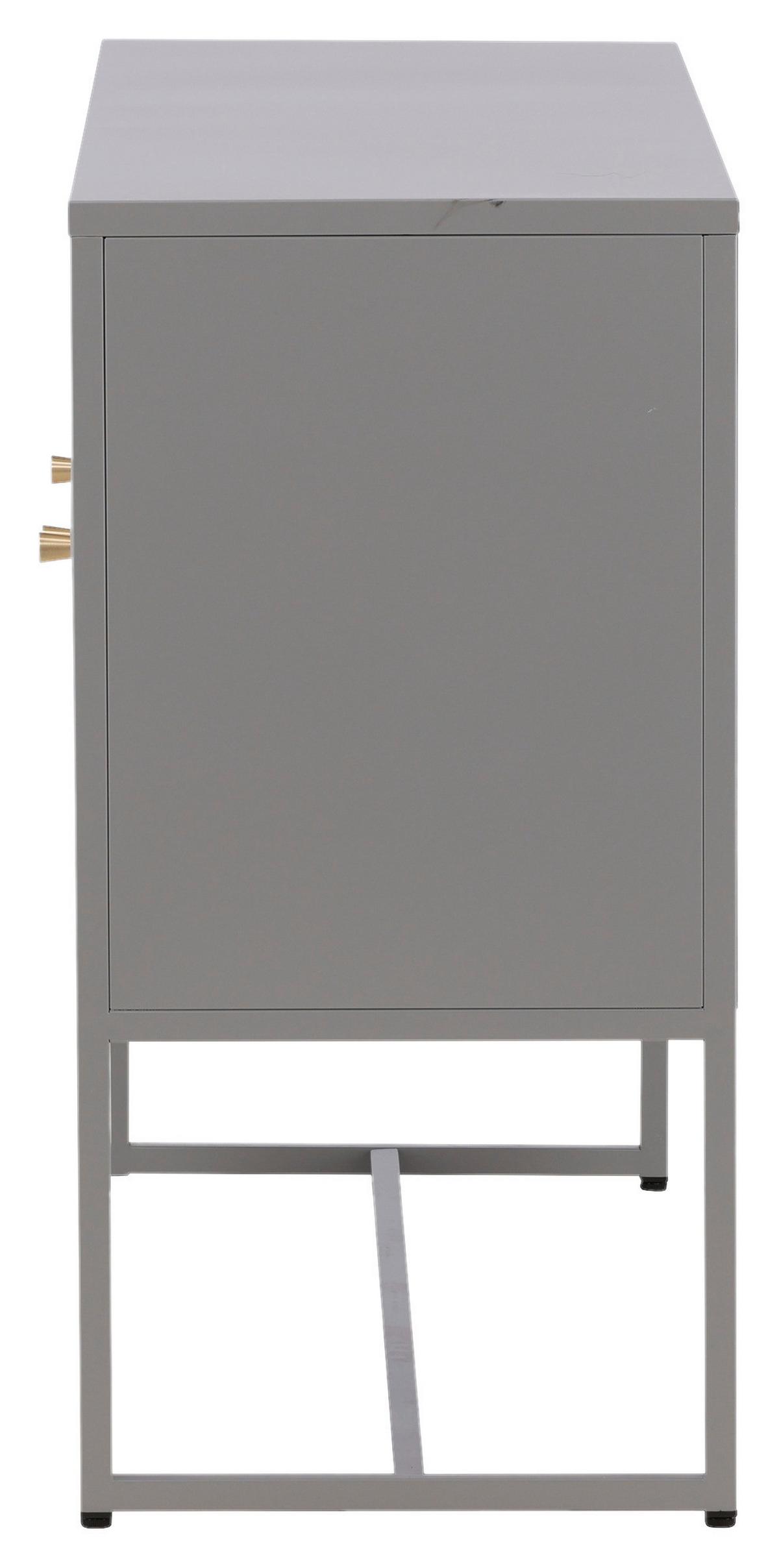 Sideboard Malla - Hellgrau, Design, Metall (120/80/40cm) - Livetastic